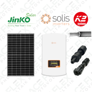 Zestaw kompletny instalacji fotowoltaicznej 20 kWp z modułami Jinko + falownik Solis 20 kW 3-fazowy + materiały montażowe