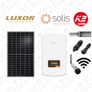 Zestaw kompletny instalacji fotowoltaicznej 20 kWp z modułami Luxor + falownik Solis 20 kW 3-fazowy + materiały montażowe