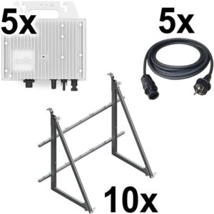 10x ENSTALL Plugin-PV Montagesystem 66H1-A, Alu eloxiert (Balkongeländer)