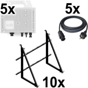 10x ENSTALL Plugin-PV Montagesystem 66H1-B, schwarz (Balkongeländer)