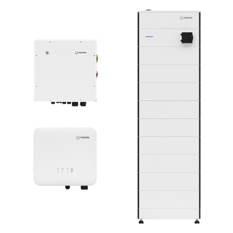 Fenecon Home DC 10 + 25.2 kWh mit Ersatzstrom – Komplettsystem mit Fenecon Home 10 kW Hybridwechselrichter, BMS, FEMS-Box und 9 Batteriemodulen GEN2 (25,2 kWh nutzbar) inkl. automatischer Verbraucherumschaltung