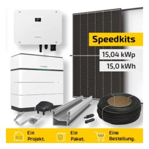 PV-Anlage mit Speicher 15,04 kWp + 15,0 kWh – 32× Trina Vertex S+ 470 Wp + Sungrow SH15T, Komplettset Ziegeldach