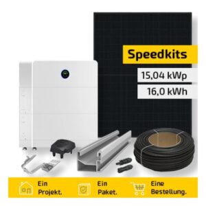 PV-Anlage mit Speicher 15,04 kWp + 16,0 kWh – 32× DMEGC Infinity RT 470 Wp + GoodWe GW15K-ETA-G20, Komplettset Ziegeldach