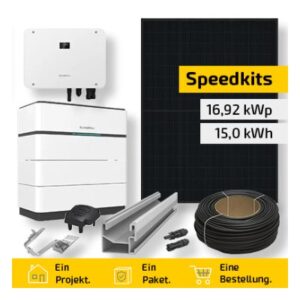 PV-Anlage mit Speicher 16,92 kWp + 15,0 kWh – 36× DMEGC Infinity RT 470 Wp + Sungrow SH15T, Komplettset Ziegeldach