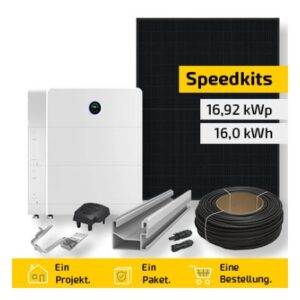 PV-Anlage mit Speicher 16,92 kWp + 16,0 kWh – 36× DMEGC Infinity RT 470 Wp + GoodWe GW15K-ETA-G20, Komplettset Ziegeldach